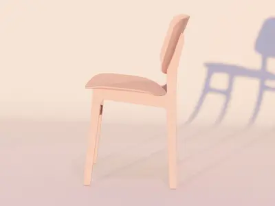 Light brown wooden chair Free 3D model