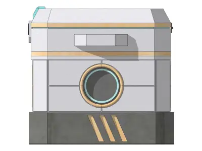 Sci fi small Crate 002 Free 3D model