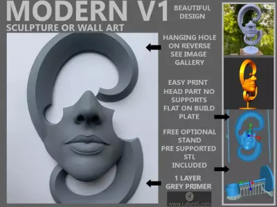 MODERN V1 - WALL ART OR SCULPTURE 3D print model