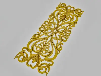 Decorative panel set 3D model 01 3D model