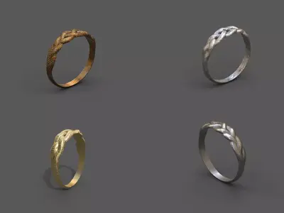 High-Quality 3D Ring Model Pack 4 Low-poly 3D model
