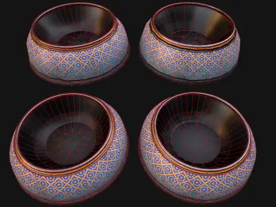 Food Bowl for Pet Dog Cat  Low-poly 3D model