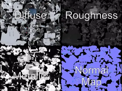 Advanced Robotic Hand Model Pack with Metallic Finish Low-poly 3D model