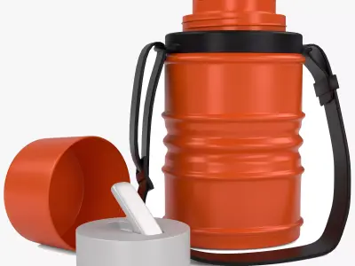 School Water Bottle Low-poly 3D model