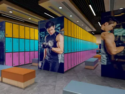 Modern Gym Locker Room 3D model