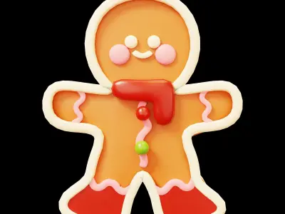 Gengerbread Low-poly 3D model