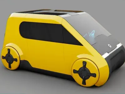 Smart Concept Car rigged 3D model