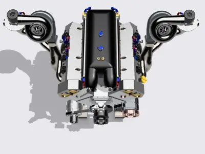 Mercedes Sauber C9 TT V8 Engine RWD Format w Gearbox 3D print model