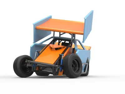 New Zealand Modified Stock car while turning V2 Scale 1 to 25 3D print model