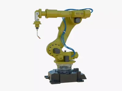 Industrial Welding Robot Yellow Clean Low-poly 3D model
