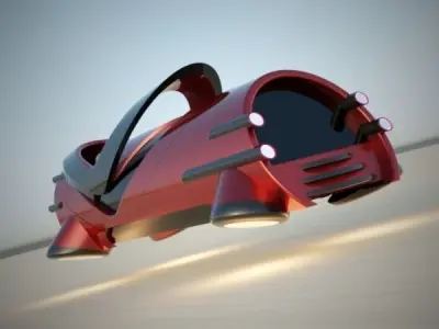 Hover tube futuristic vehicle 3D model