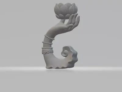 Guanyin Buddha Hand - Lotus 3D model