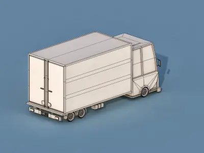 Cartoon Delivery Truck Low-poly 3D model