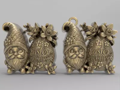 Easter gnome egg decor  3D print model