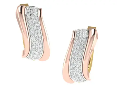 Solitaire Women Drop Earring 3dm STL OBJ FBX Render Details 3D print model 15