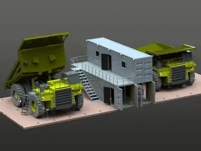 Dump truck service point 3D model