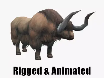 animated yak Low-poly 3D model