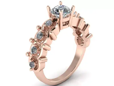 Jewelry Diamond Ring 3D Print Model 3D print model 5
