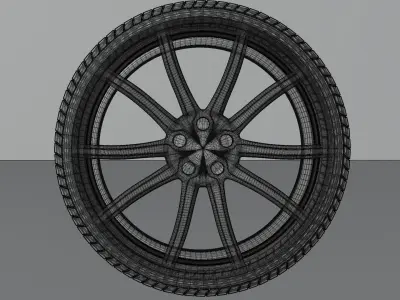 Car Wheel and Tire 3D model