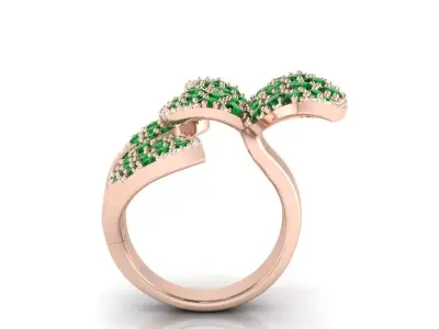 Six leaves ring Pasqual Bruni style 3D print model