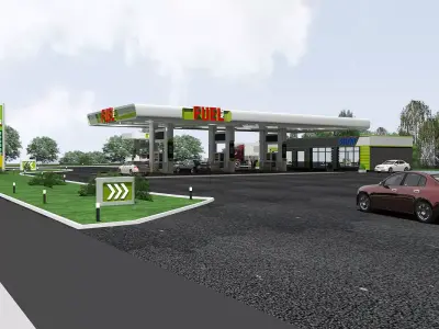 Gas station model 3D 3D model