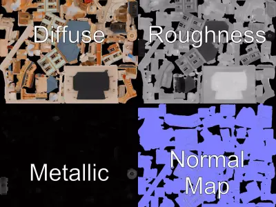 Vintage Townhouse model pack Low-poly 3D model