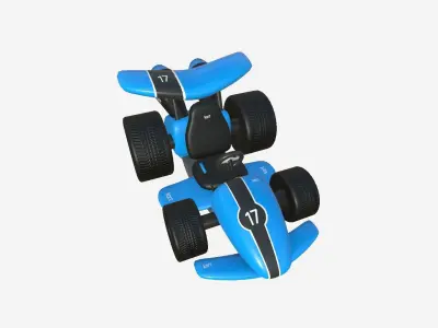 Cartoon Kart A02 Blue - Vehicle Racing Design Low-poly 3D model