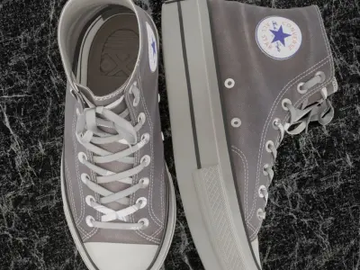 CONVERSE ALL STAR 3D SHOES - GRAY Low-poly 3D model