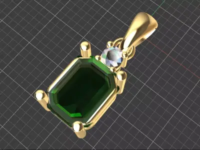 emerald pendant Free 3D model