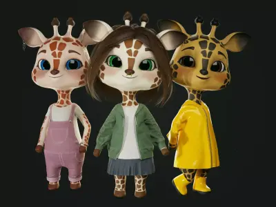 GAME-READY 3D Character - Giraffe Molly Low-poly 3D model