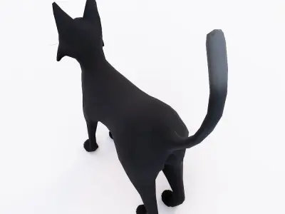 Creepy stray cat low poly 3d model  Low-poly 3D model