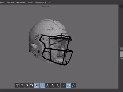 Footbal Helmet Low-poly 3D model