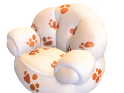 pack Cute  puff Kids Furniture Low-poly 3D model