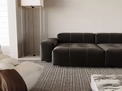 Modern Minimalist Living Room 3D model