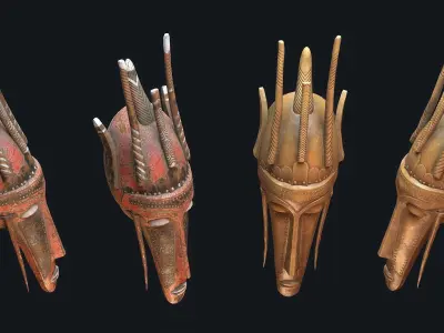 African mask 8 Low-poly 3D model