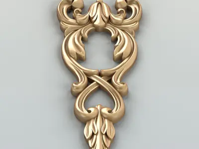 Carved decor vertical 017 3D model