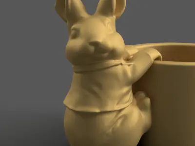 Cute Bunny Planter candy container for Easter Home Decor 3D print model