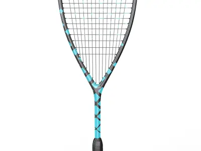 Squash set paddle and balls 3D model