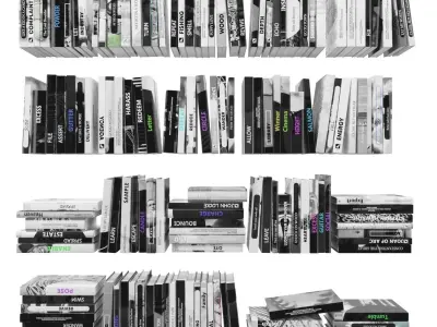 Books 150 pieces 2-1-3 Low-poly 3D model