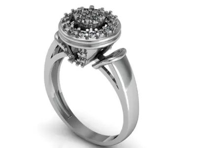 wedding ring 3D print model 19