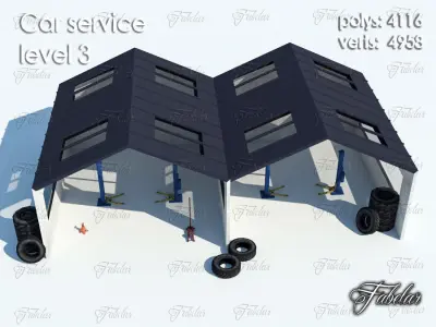 Car services Level 3 Low-poly 3D model