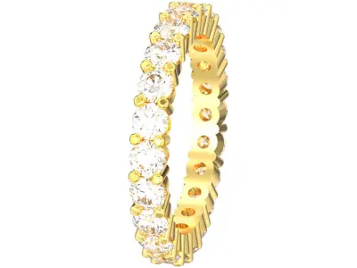 Classic round cut diamond eternity wedding band ring 3D print model