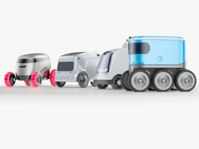 Delivery robots pack 4-in-1 3D model