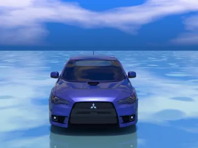 Lancer Evolution Sports car 3D Model Low-poly 3D model