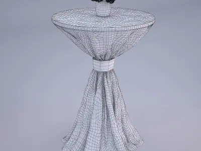 Wedding Table with Flowers 3D model