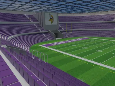 Minnesota Vikings - American Football Stadium Low-poly 3D model