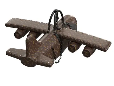 Louis Vuitton LV Airplane Brown Bag by Virgil Abloh Low-poly 3D model