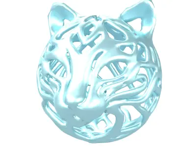 Abstract Cat Head Shape Decoration v1 007 Low-poly 3D model