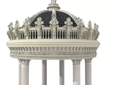 Neoclassic Villa Stone Gazebo 3D model