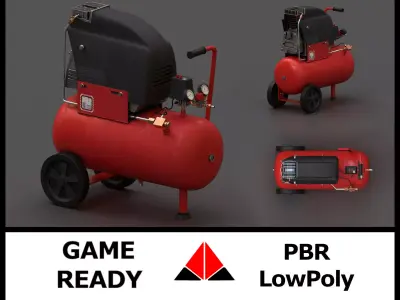 Air compressor 2 Low-poly 3D model